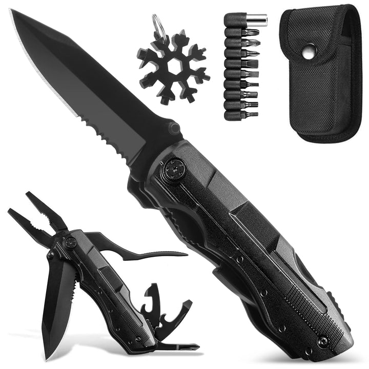 Geschenke für Männer, Multper 5 in 1 Multitool &amp; 18 in 1 Schneeflocken Multitool Gadgets, Faltbares