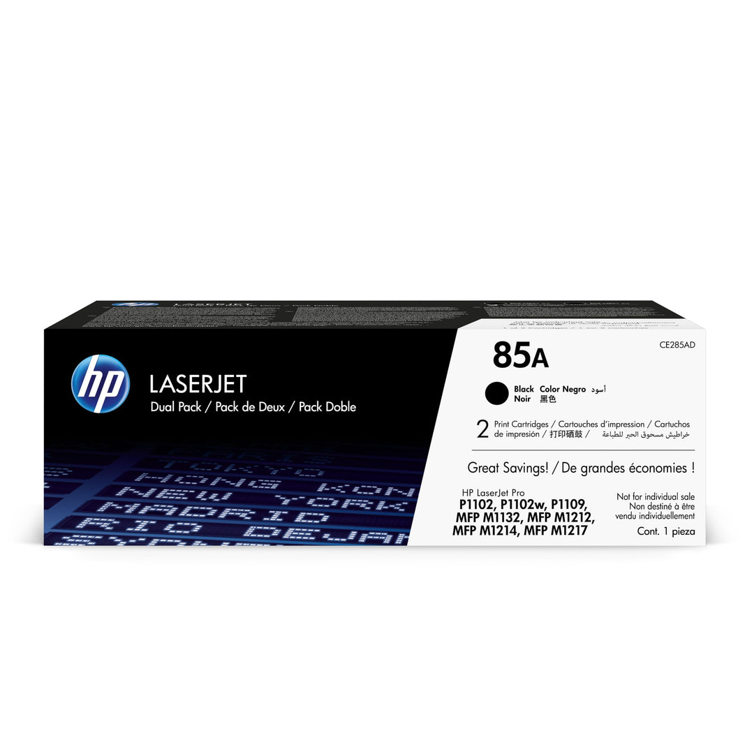 HP 85A 2er-Pack (CE285AD) Schwarz Original Toner für HP LaserJet Pro P1102, P1102w, M1132/M1212/M121