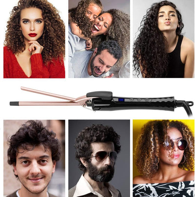 Culwad Lockenstab Kleine Locken, 9mm Keramik Lockenstab Dünn für Kurze/Mittlere Haare, Afro Locken K