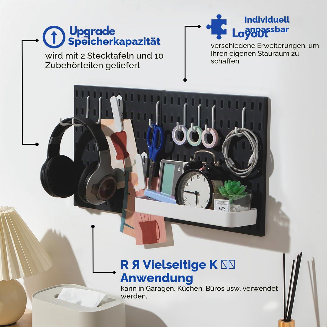 Keepo Stecktafel-Kombinationsset, Stecktafeln und Zubehör, modular zum Aufhängen für Wand-Organizer,