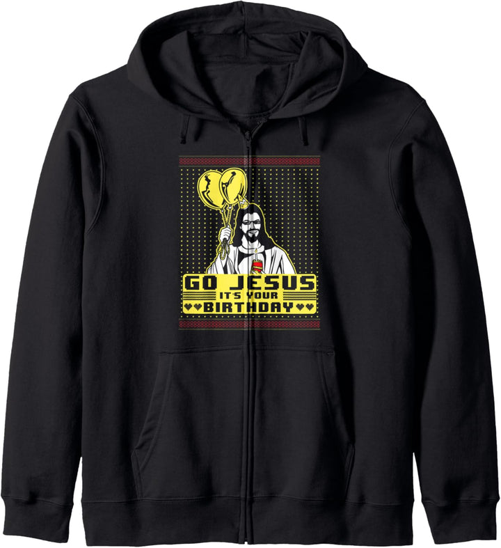 Go Jesus It's Your Birthday Hässliches Weihnachts Geschenk Kapuzenjacke