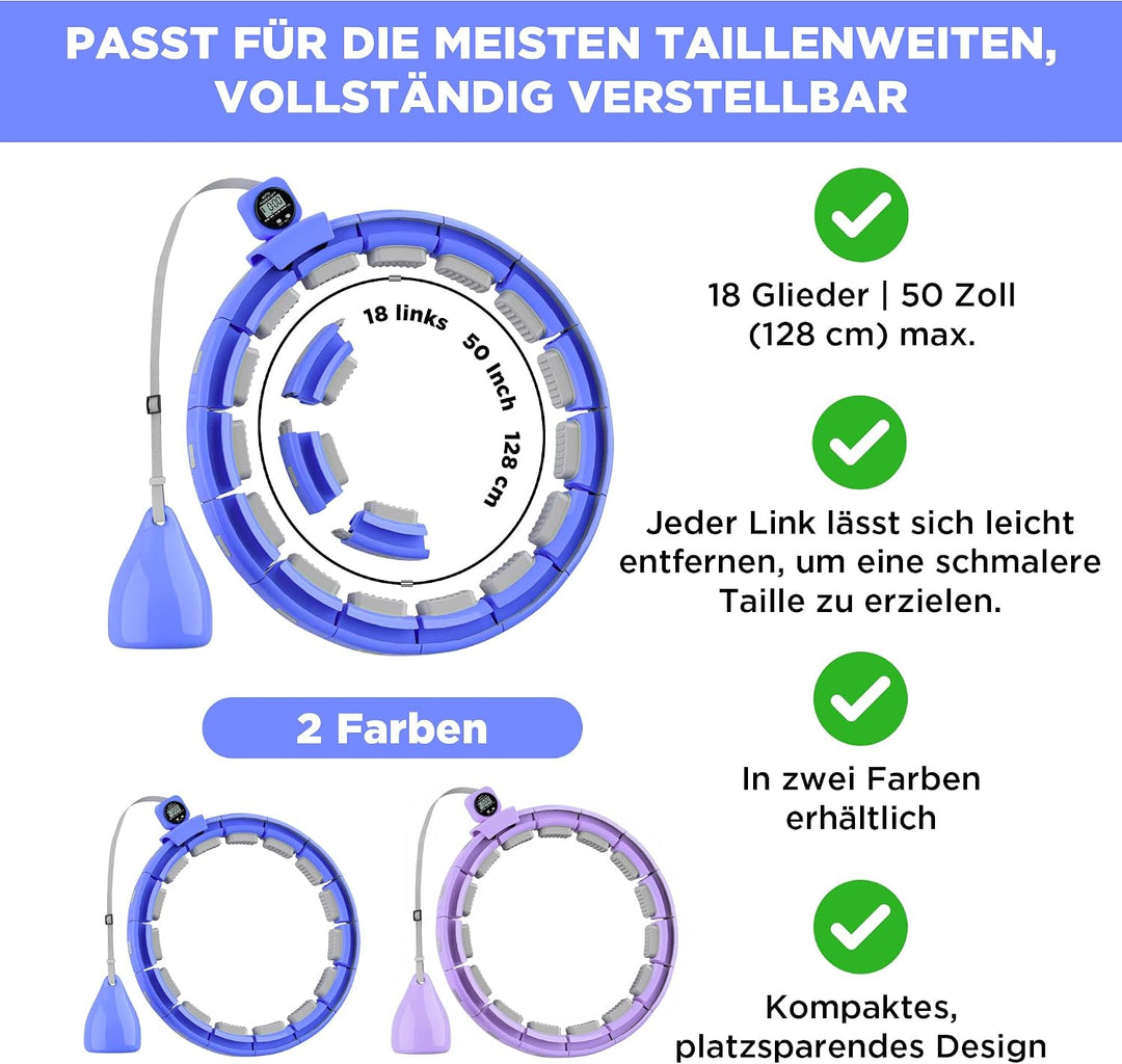 Smart Fitness Hula Hoop Reifen für die Gewichtsabnahme bei erwachsen - Ideal für Anfänger Hula Hoope