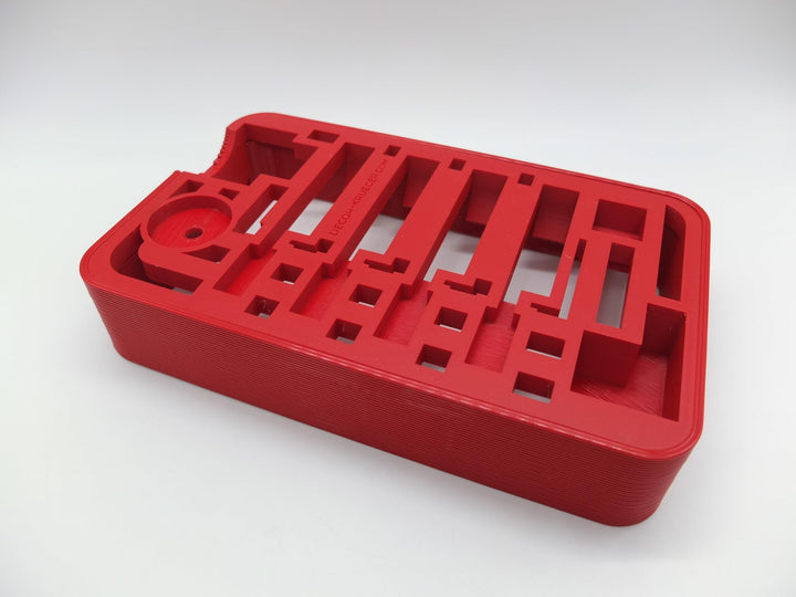 Halter Aufsteller für KitchenAid Spiralschneider Aufsätze Art Deco Stil (Red), Red