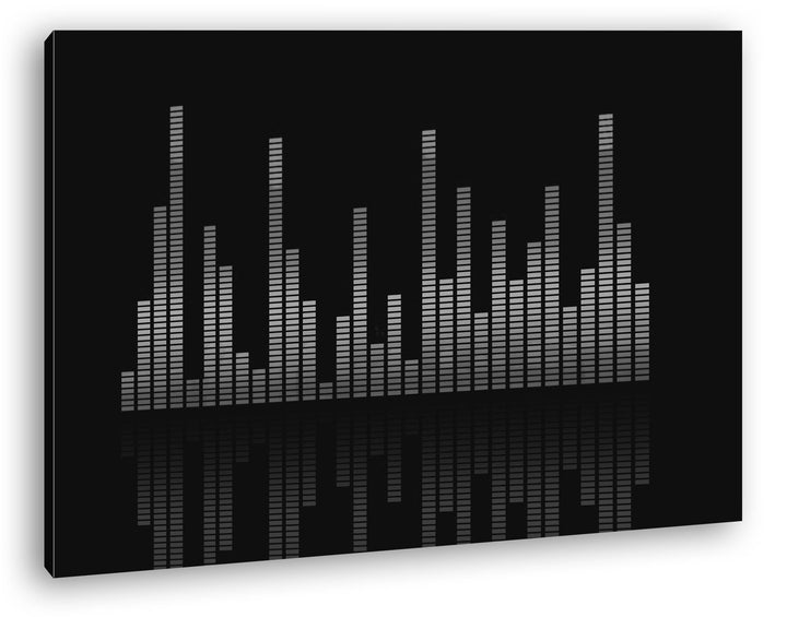 Dark digitale Sound Levels Effekt: Schwarz/Weiss Format: 60x40 als Leinwandbild, Motiv fertig gerahm
