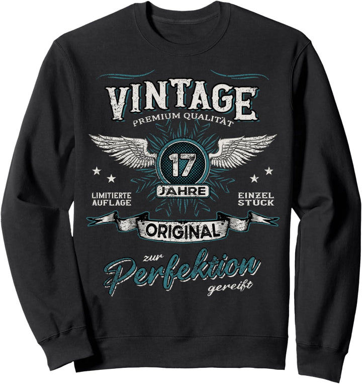 Vintage 17 Jahre Geburtstag Original Jungen Mädchen Sweatshirt