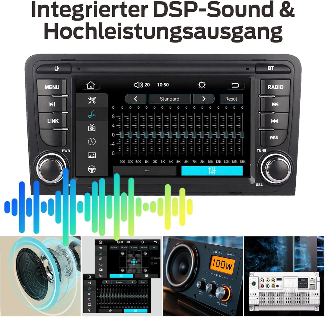 Linux Autoradio Blitzstart für Audi A3 S3 RS3 8P 2003-2012 Wireless CarPlay/Android Auto/Bluetooth/F