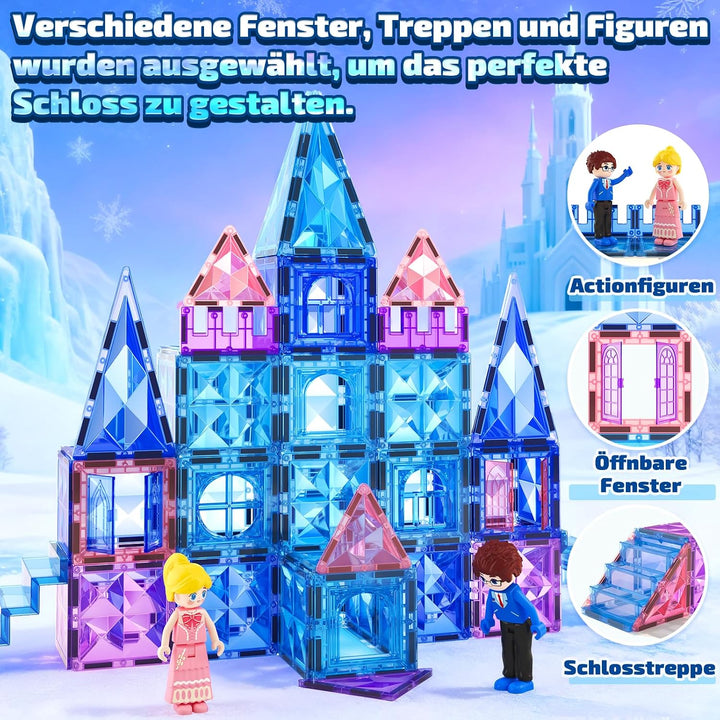 Soyee Magnetische Bausteine 102 Stück Magnetbausteine Magnetspielzeuge Kinderspielzeug Magnetblöcke