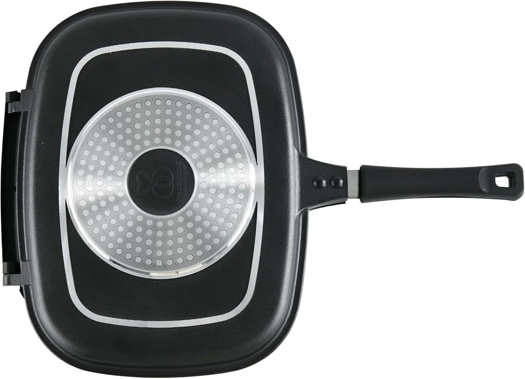 Stone&Stone Doppelseitige Grillpfannen 32 cm, steinbeschichtete Antihaftpfannen Deutsche Qualität Gr