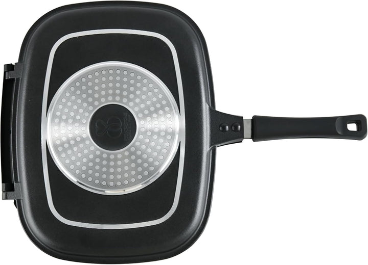 Stone&Stone Doppelseitige Grillpfannen 32 cm, steinbeschichtete Antihaftpfannen Deutsche Qualität Gr