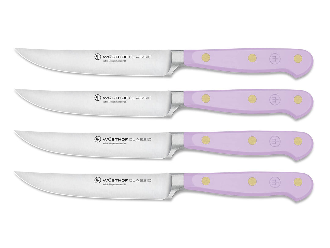 WÜSTHOF Classic Steakmesser-Satz mit 4 Messern, 12 cm, Purple Yam (Lila), Purple Yam