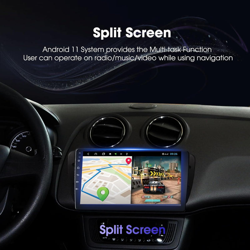 EZoneTronics Carplay Android Autoradio Stereo für Seat Ibiza 6J 2009-2013 mit 9 Zoll kapazitivem Tou