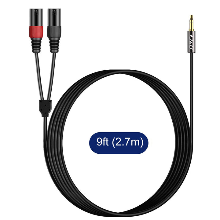 J&D 3,5mm 1/8 Zoll auf Dual-XLR Y Splitter Kabel, PVC Geschält 2x XLR Männlich zu 3,5mm TRS Männlich