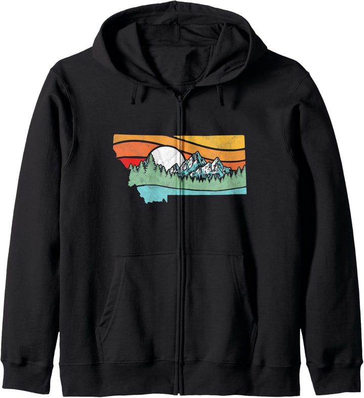 Montana Outdoors Retro Mountains & Nature Graphic Kapuzenjacke