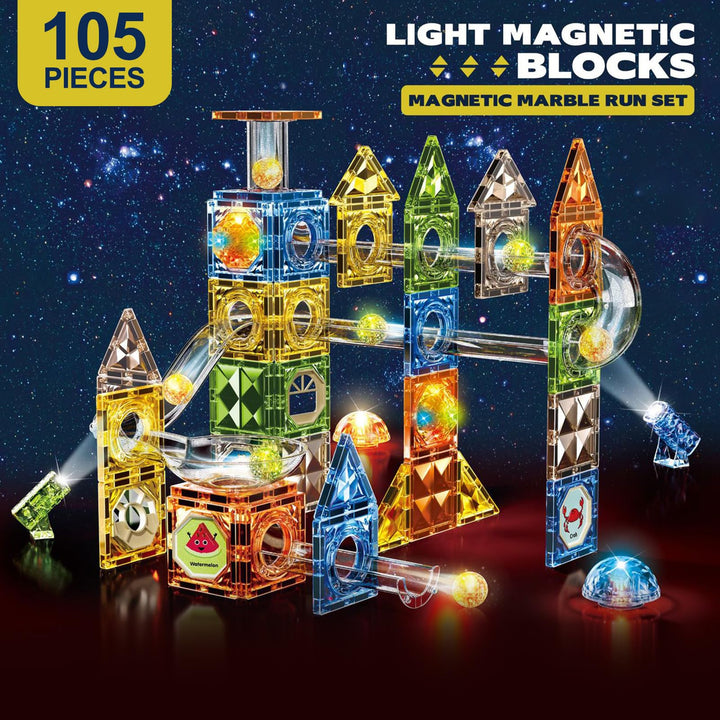 Jvchengxi Magnetische Bausteine 105 Teile Magnet Spielzeug Kinder Magnete Konstruktion Blöcke STEM K