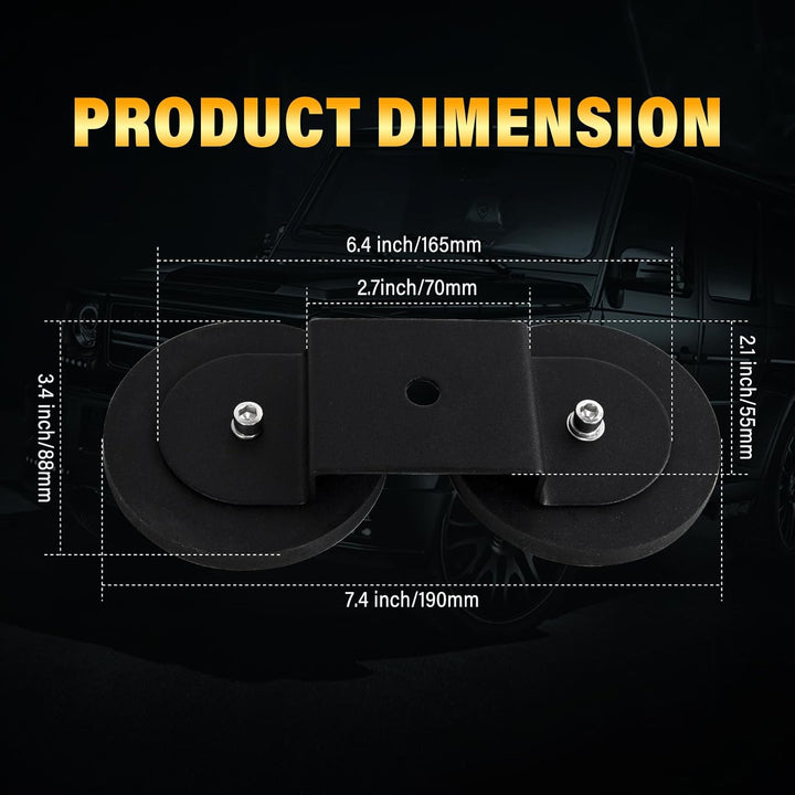 AUXTINGS 2PCS Universal Magnetic Base Leistungsstarke Halterung Saugnapfhalter Dach/Haube Offroad-LE