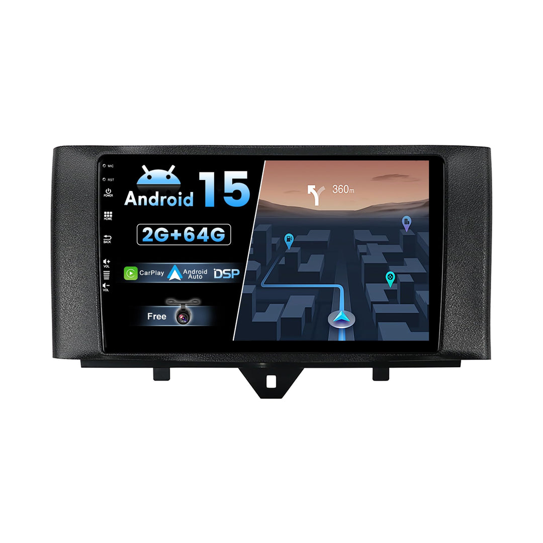JOYX Android 15 IPS Autoradio Passt für Mercedes Benz Smart Fortwo (2011-2015) - Eingebautes CarPlay