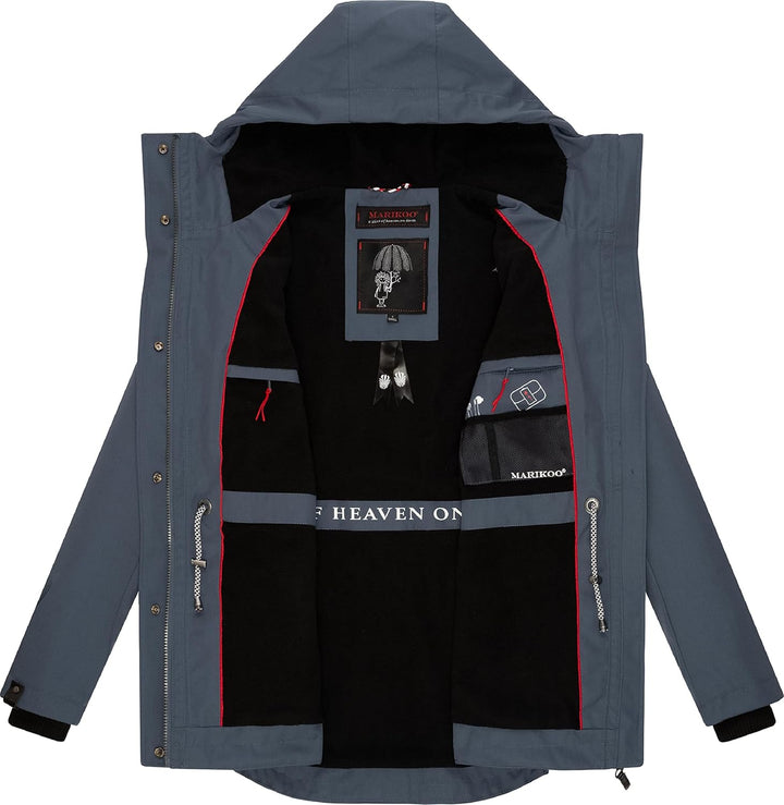 MARIKOO Damen leichter Übergangsparka mit Kapuze Babetaa Prc XS Blau, XS Blau