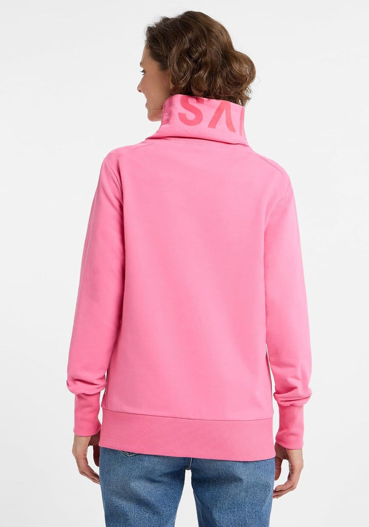 Elbsand Alvis Damen Sweatjacke mit hohem Kragen, Zip-Jacke, Reissverschluss, Regular Fit S Soda Pink