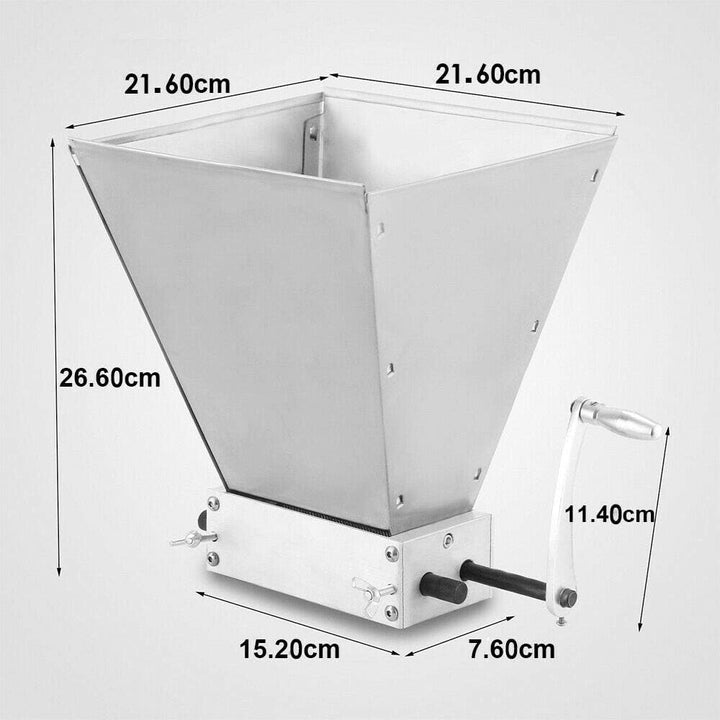 Elektrische Getreidemühle Gerstenmühle Mehlmühle Mälzmühle 4L Getreidebrecher - Edelstahl Malzschrot