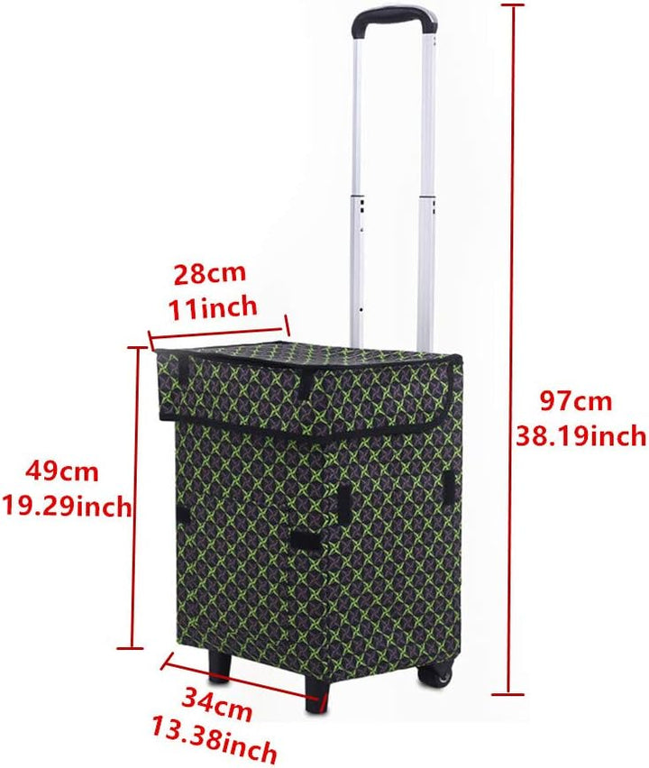 Falytemow Faltbarer Einkaufstrolley mit Rädern Oxford Trolley Tasche für Einkäufe Stern, Stern