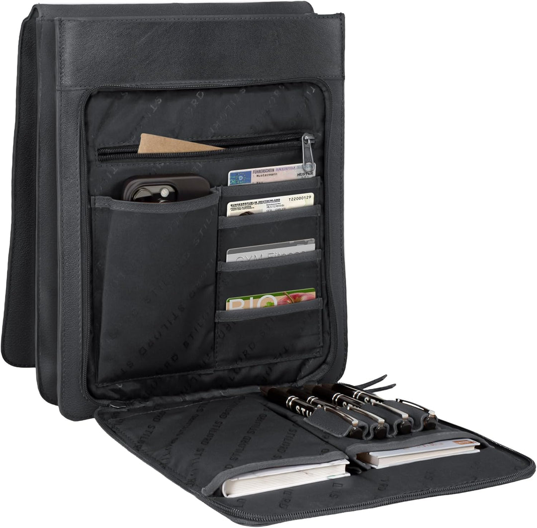STILORD "Oxford Vintage Umhängetasche Leder Herren für 13 Zoll Tablet MacBooks und iPad Schultertasc