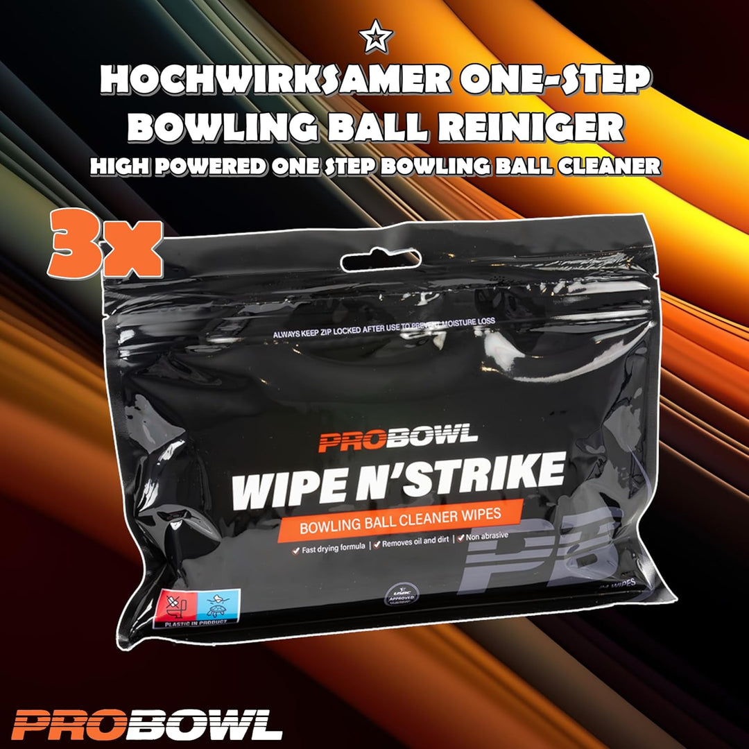 EMAX | Pro Bowl - Wipe n'Strike | Bowling Ball Reiniger | Reinigungstücher für Bowlingkugeln | Bowli