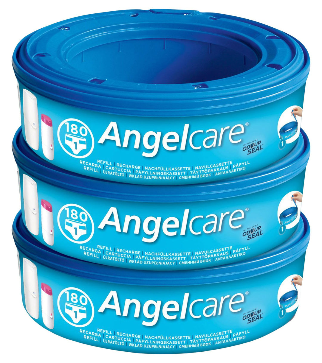 Angelcare AR8003-DE 3er-Pack Nachfüllkassette Plus, blau, Plus