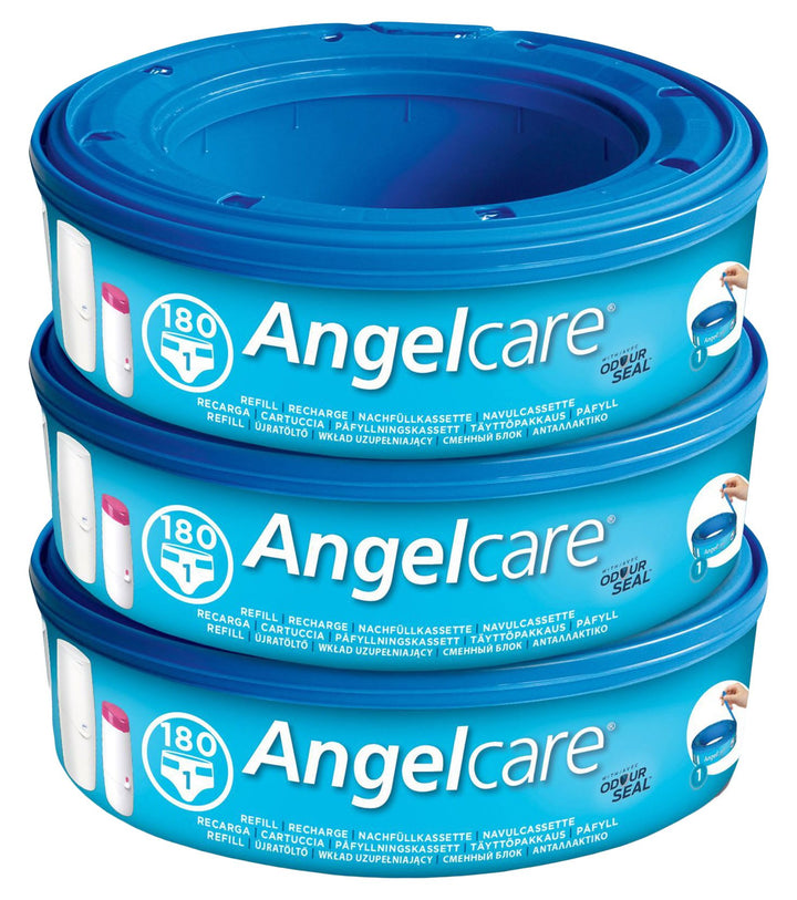 Angelcare AR8003-DE 3er-Pack Nachfüllkassette Plus, blau, Plus