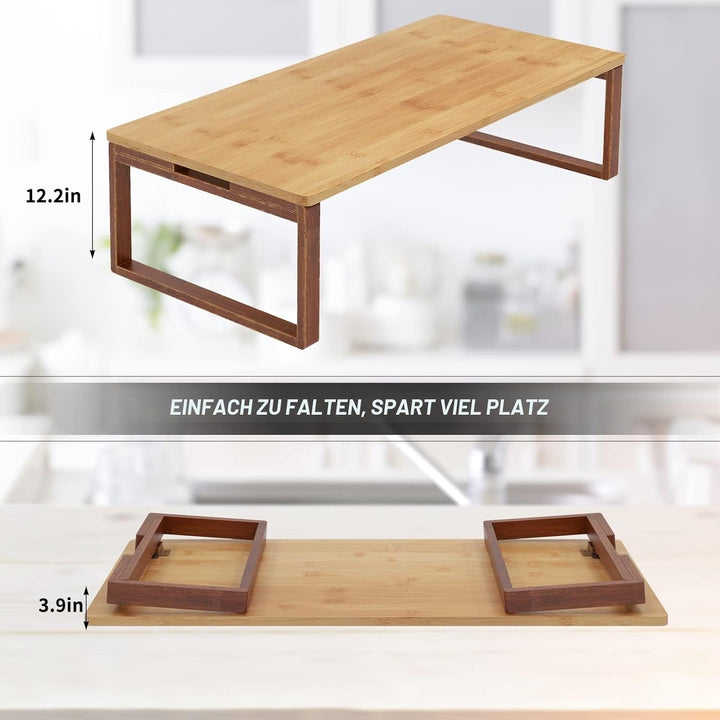 soges Klappbarer Couchtisch Beistelltisch aus Bambus Niedriger Tisch Kaffeetisch Japanischer Stil Co
