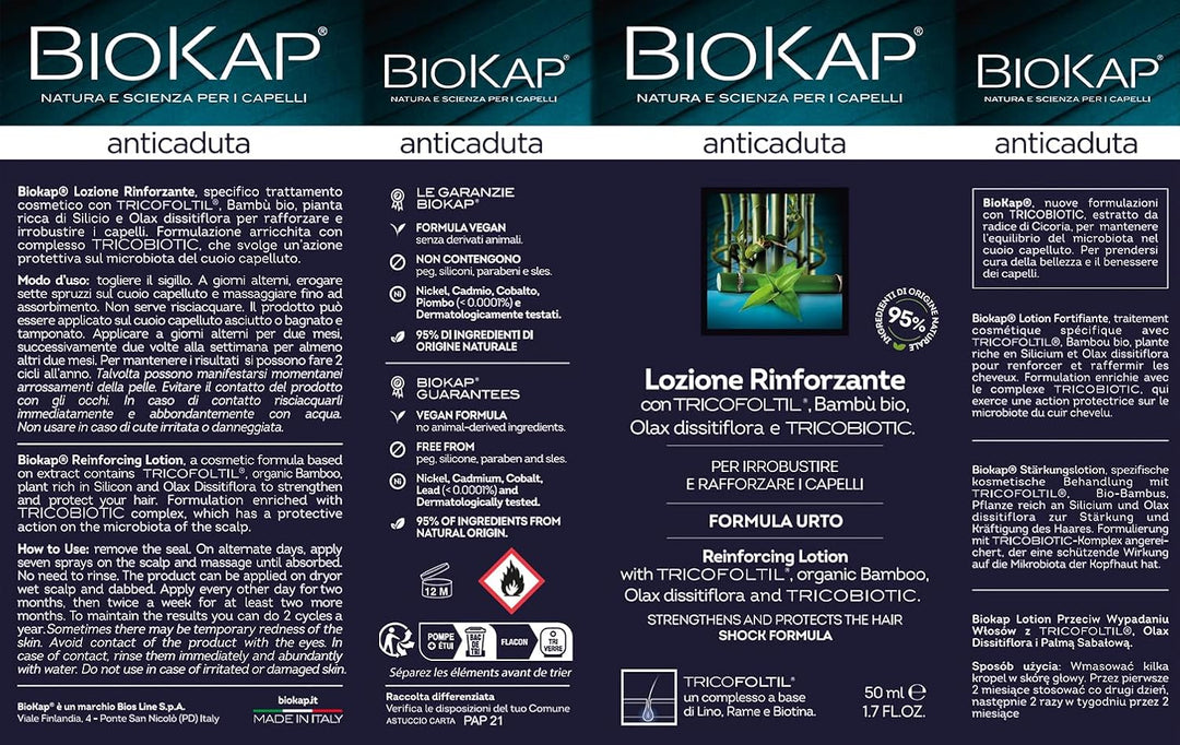 BIOKAP Stärkende Lotion 50ml INTENSIVE FORMEL | Anti-Haarausfall INTENSIVANWENDUNG 98% natürliche In