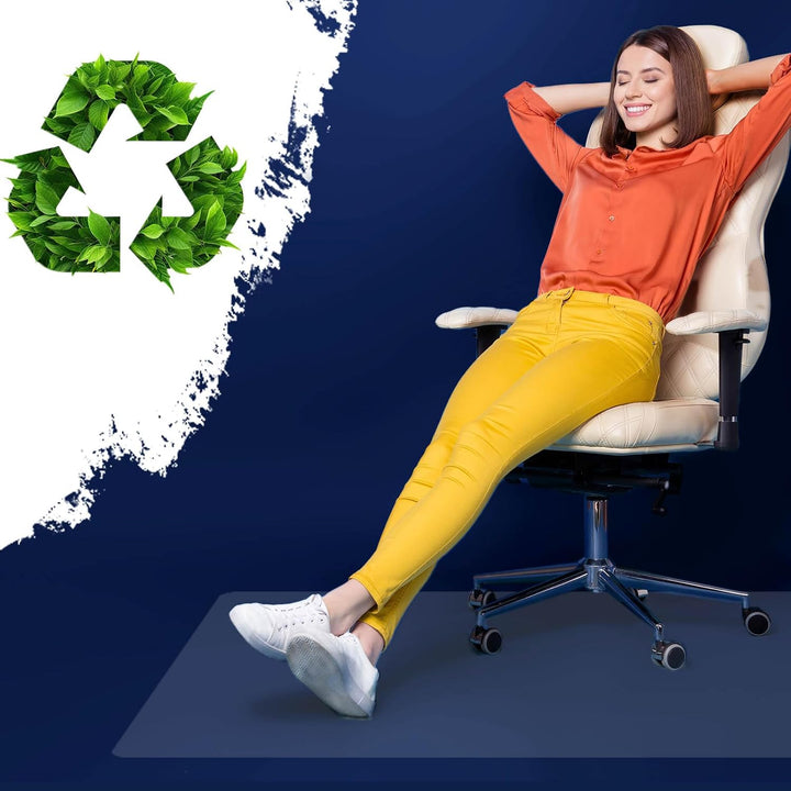 Bodenschutzmatte aus PET - transparente Schutzmatte für Hartböden - 100% recyclebar - nachhaltige Bü