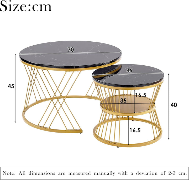 Merax Couchtisch 2er Set, Hochglanz Wohnzimmertisch, Coffee Table mit Stauraum, für Wohnzimmer, Balk