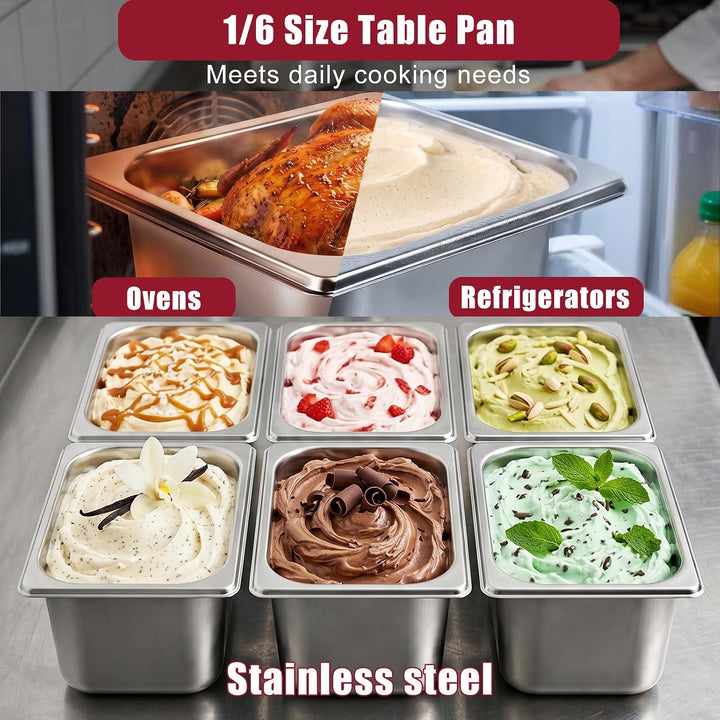 Panierschalen Set 4-teilig, GN 1/6 Behälter, 17,6 x 16,2 x 10 cm Panierset für Koteletts, Gastronorm
