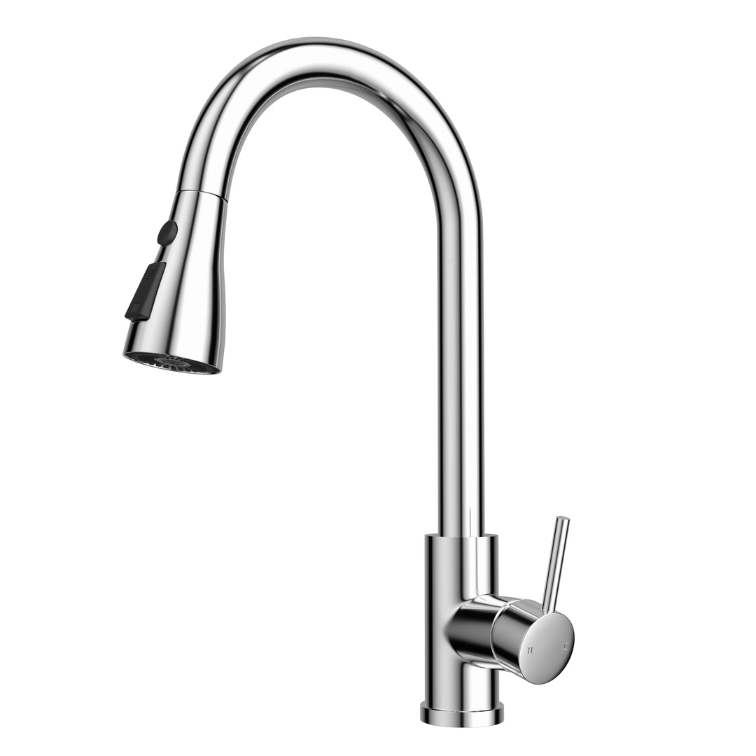 WLTEDRGO Wasserhahn Küche Ausziehbar, Hochdruck Küchenarmatur mit Brause, Armatur Küche mit 3 Strahl