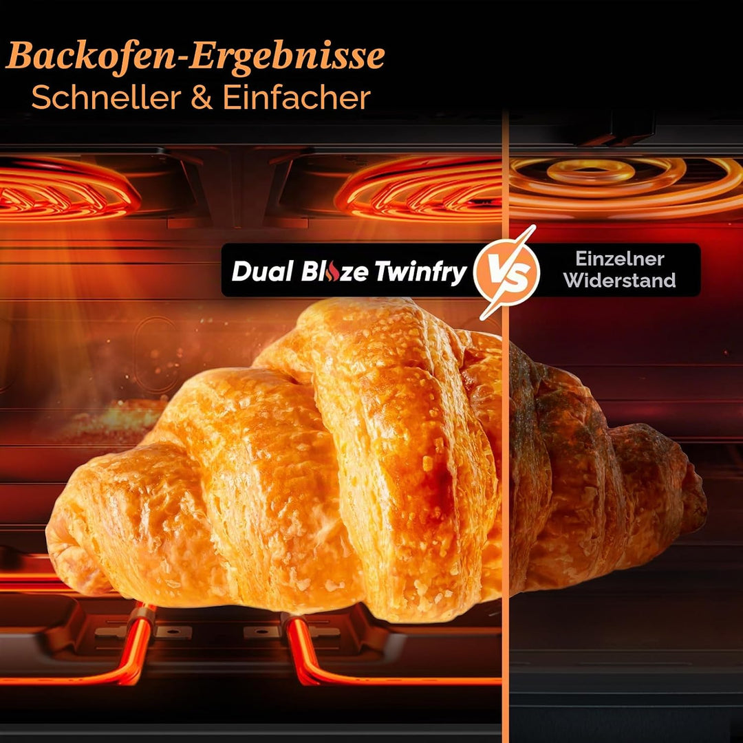 COSORI Luftfritteuse 10 Liter, 7 in 1 Dual Blaze TwinFry mit Doppelkorb 5L & 5L und abnehmbarem Tren