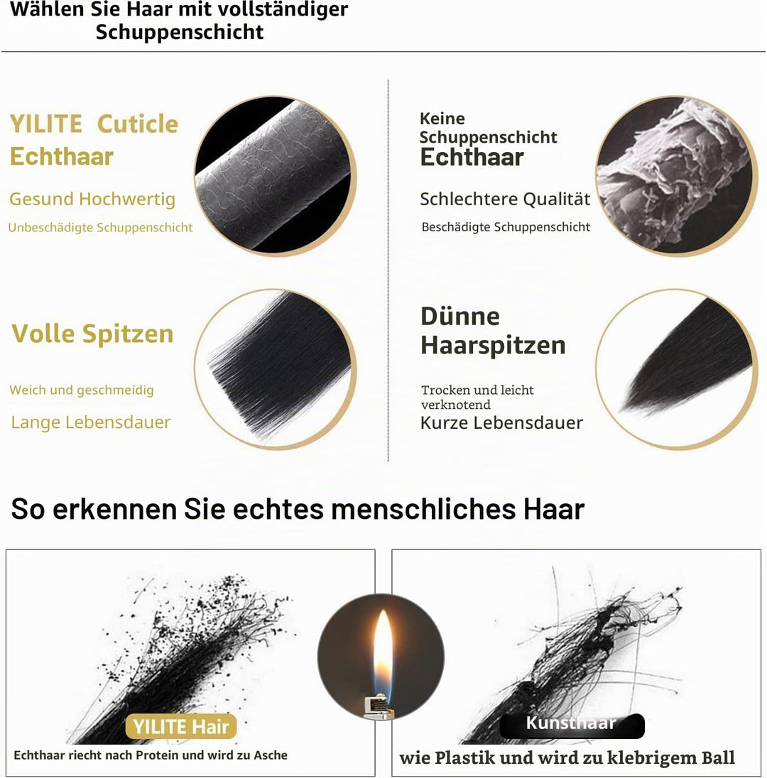 YILITE Tape Extensions Echthaar, Mittel braun 40cm 20 Stück/Packung 40g Tape in Extensions Echthaar