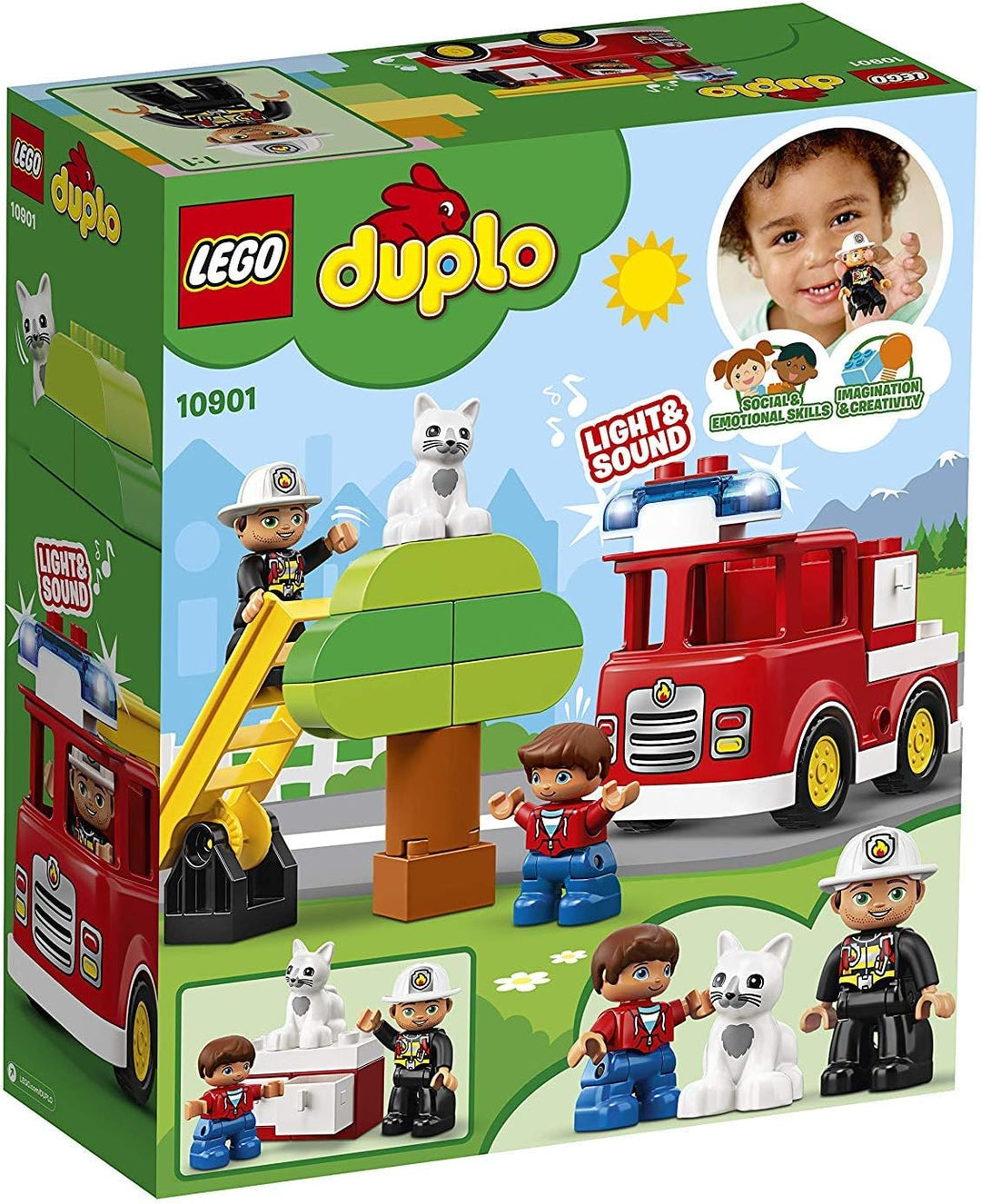 LEGO 10901 DUPLO Feuerwehrauto, Feuerwehr Spielzeug für Kleinkinder im Alter von 2-5 Jahren mit Lich
