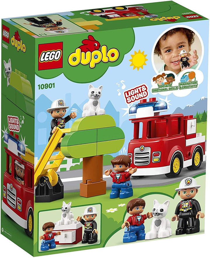 LEGO 10901 DUPLO Feuerwehrauto, Feuerwehr Spielzeug für Kleinkinder im Alter von 2-5 Jahren mit Lich
