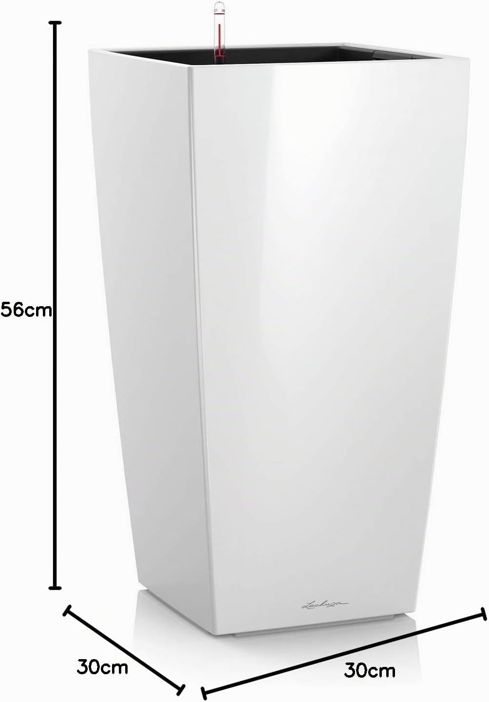 LECHUZA CUBICO Premium 30 weiss hochglanz 18181 29.5x29.5x56.5 cm Weiss Hochglanz, 29.5x29.5x56.5 cm
