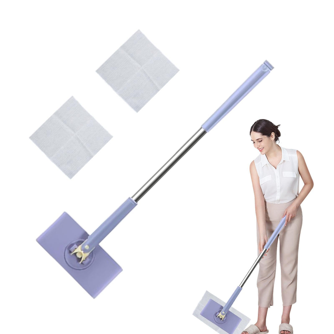 Uhngw Trockenmopp, Kompaktmopp | Flacher Staubwischer, automatischer Tuchwechsel - Leichter Hartholz