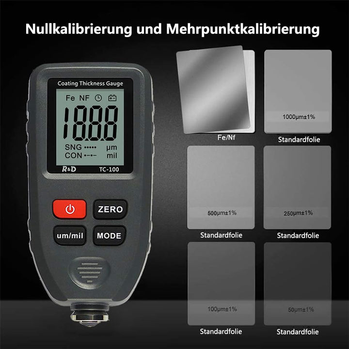 Lackschichtdickenmessgerät RDINSCOS Autolack Lackmessgerät auto Car Karosserie Schichtdickenmessgerä