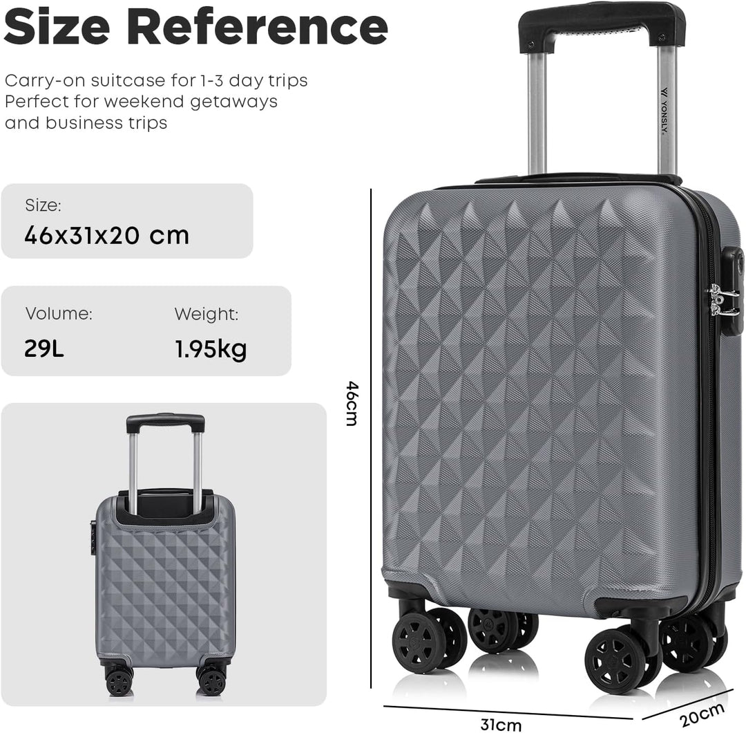 Reisekoffer Suitcase, Erweiterbarer Hartschalenkoffer Trolley mit TSA-Schloss und hochwertigem YKK-R