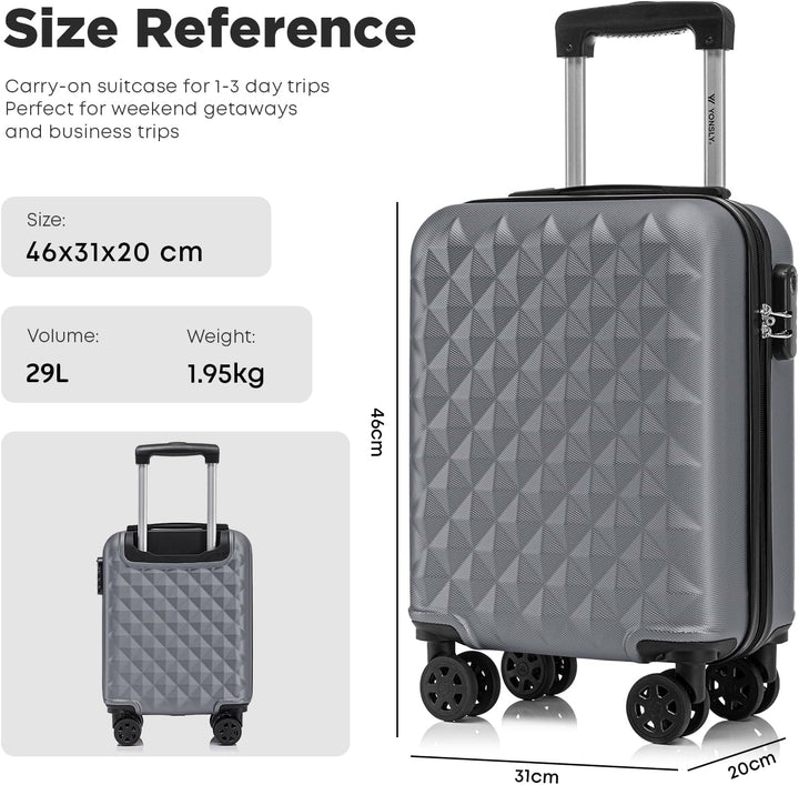 Reisekoffer Suitcase, Erweiterbarer Hartschalenkoffer Trolley mit TSA-Schloss und hochwertigem YKK-R