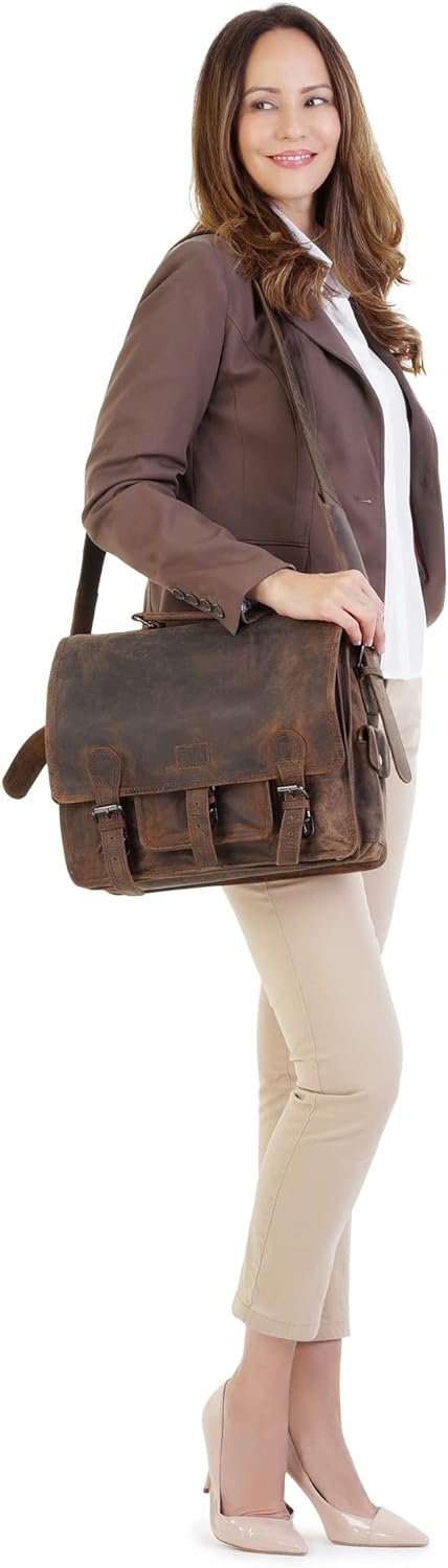 BAGAN Aktentasche echt Leder braun Damen - 020785