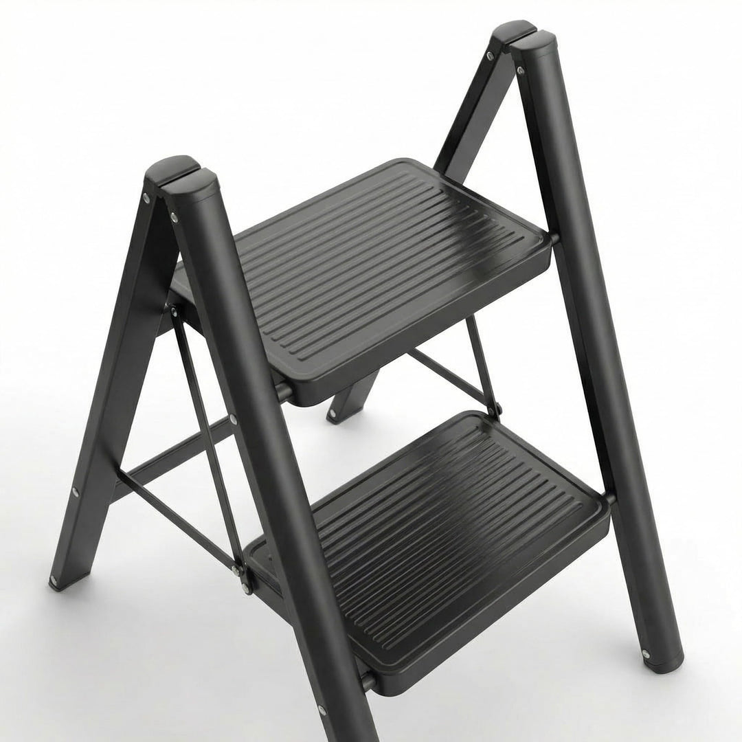 Trittleiter 2 Stufen Klappbar, stufenleiter,Leiter mit breitem Anti-Rutsch-Pedal, Tritthocker mit 15
