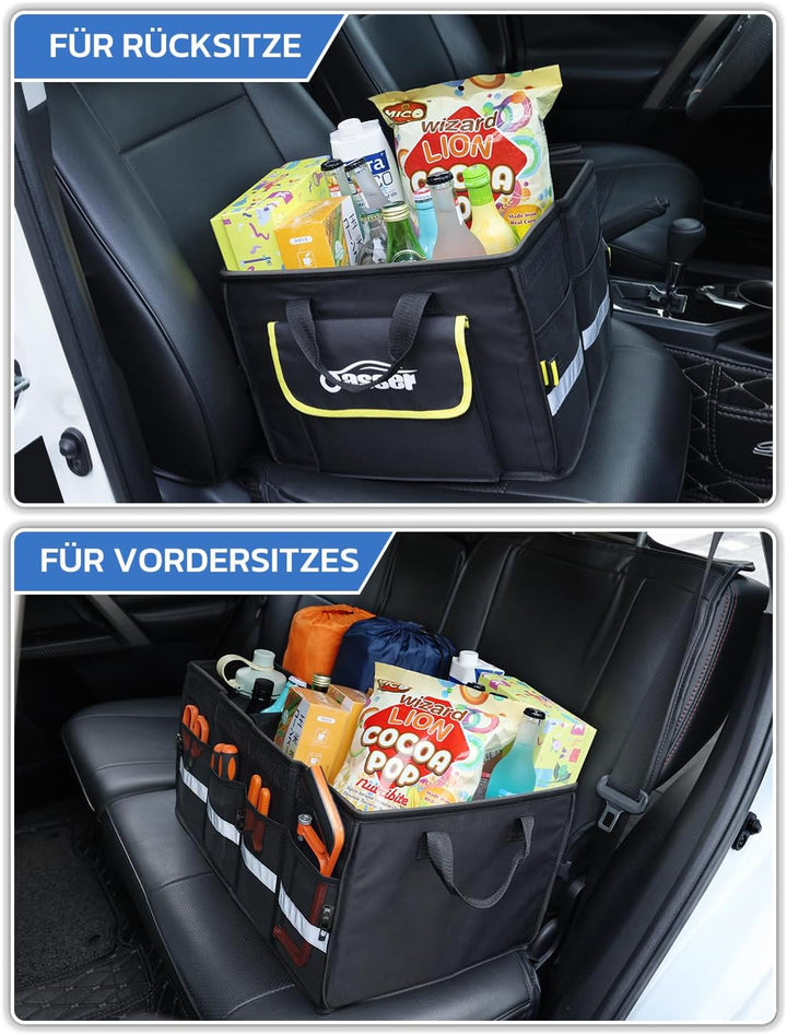 Oasser Kofferraumtasche Kofferraum Organizer mit Deckel Autobox Auto Box Tasche Wasserdicht Rutschfe