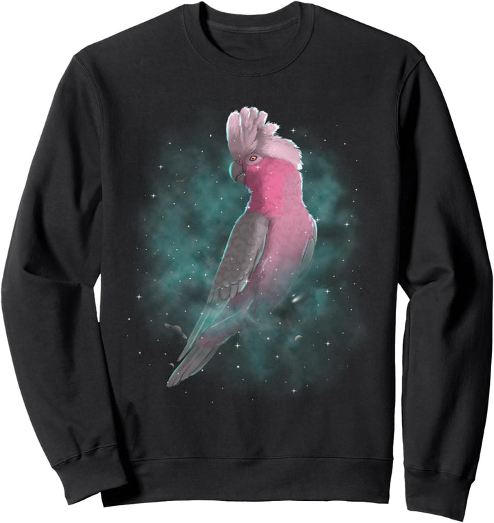 Rose Galah Cockatoo Parrot Cosmic Galaxy Celestial Space Sweatshirt