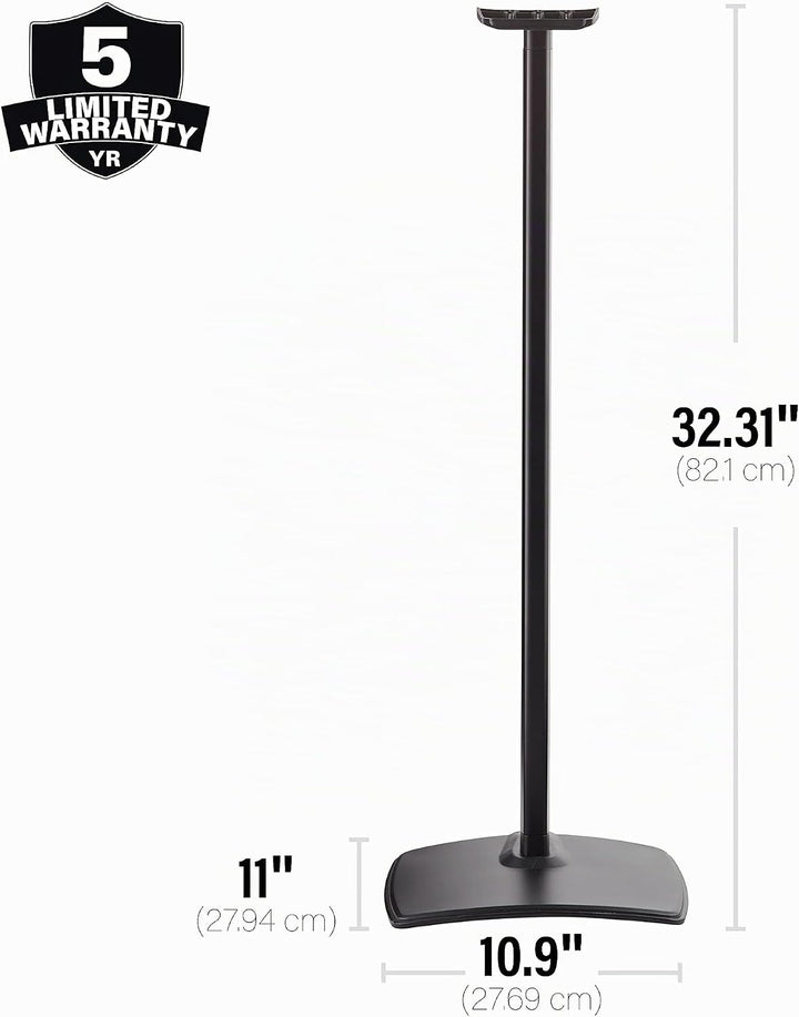 Sanus Lautsprecherständer für Sonos Era 300 Single WSSE31, Feste Höhe Schwarz, Schwarz