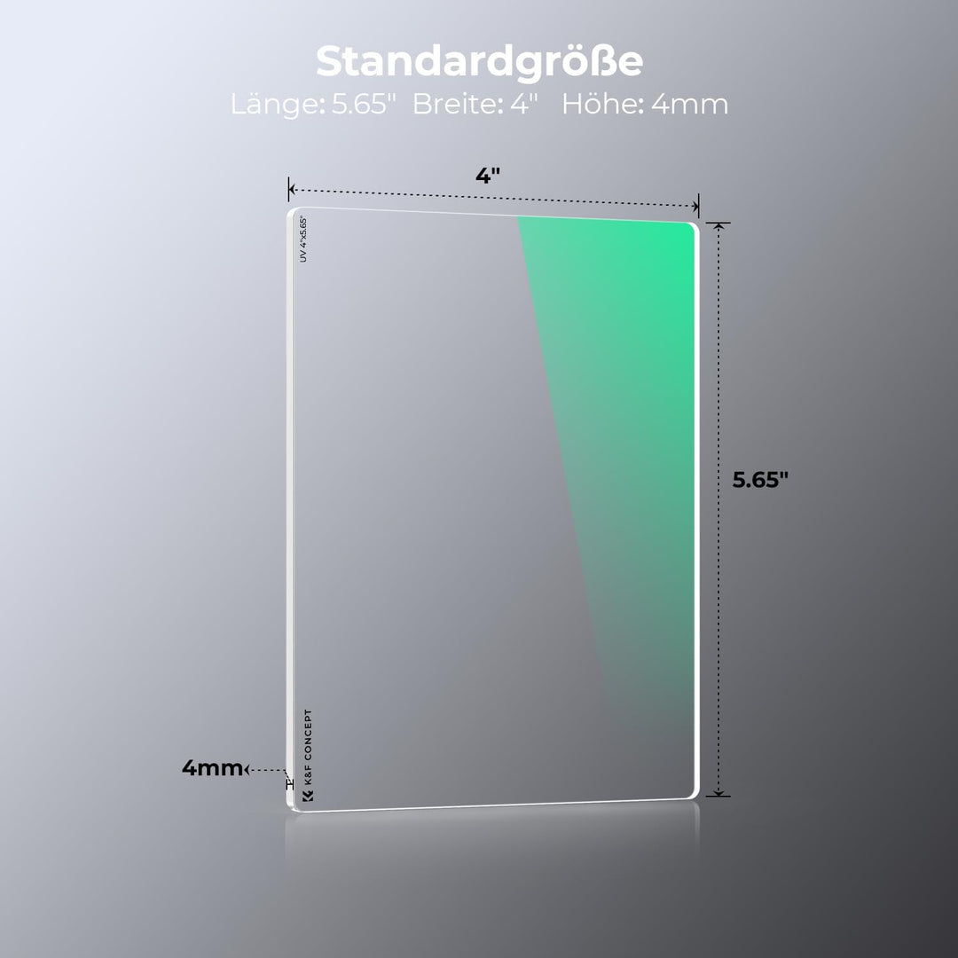 K&F Concept 4 x 5,65" UV Filter,Dicke 4mm Rechteckfilter quadratischer UV Filter für Aussenaufnahmen