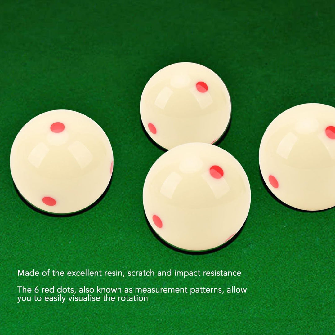 Fockety Spielball, 57mm 6 rote Punkte Kratzfestes, schlagfestes Harz Standard Pool Billard Spielball